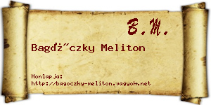 Bagóczky Meliton névjegykártya